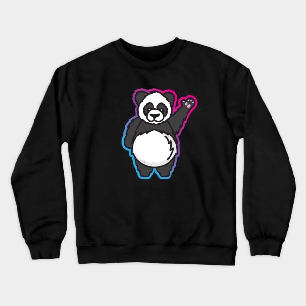 Hello Giant Panda Bear Crewneck Sweatshirt by Vin Zzep